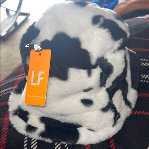 Love Of Fashion Black and White Faux Fur Bucket Hat